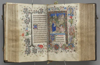 Timer for Karl den adelige, konge av Navarra 1361-1425: fol. 87v, tekst, ca. 1405.