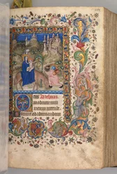 Timer for Karl den adelige, konge av Navarra 1361-1425: fol. 88r, Flight into Egypt Vesper, ca. 1