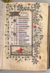 Timer for Karl den adelige, konge av Navarra 1361-1425: fol. 9r, september, ca. 1405.