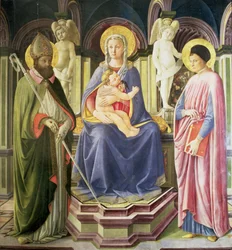 Madonnaen og barnet med SS. Clement og Justin, 1449-50