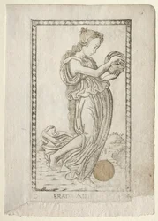 Erato-lyrikk og kjærlighetspoesi fra Tarocchi-serien D..., før 1467.