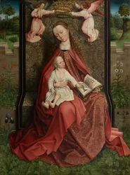 Madonna Crowned by Angels (olje på panel)