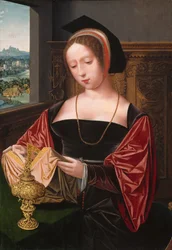 En dame som leser Saint Mary Magdalene, ca 1530.