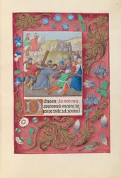 Hours of Queen Isabella the Catholic, Queen of Spain: Fol. 69r, Kristus som bærer korset, ca. 1500.