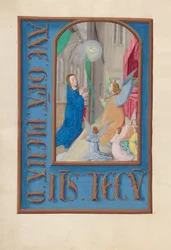 Hours of Queen Isabella the Catholic, Queen of Spain: Fol. 97v, Kunngjøring, ca. 1500.