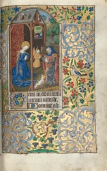 Tideboken (bruk av Rouen): fol. 56r, Tilbedelse med hyrder/Fødselen