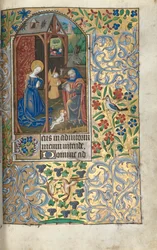 Timebok Bruk av Rouen: fol. 56 r, Tilbedelse med gjeternes fødsel, ca. 1470.
