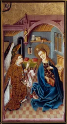 Bebudelsesmaleriet til Mesteren av den øvre Rhinen (1400-tallet) 1460 Lyon, Musee des Beaux Arts
