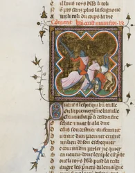 Miniatyr fra et manuskript av Roman de la Rose av Guillaume de Lorris og Jean de Meun, 1353
