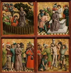 Altertavle med Kristi lidenskap, ca. 1440-tallet (olje og gull på tre)