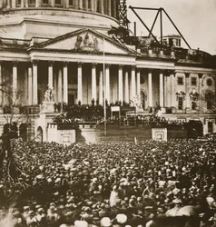 Innsettelse av president Lincoln, 4. mars 1861 (fotogravyr)