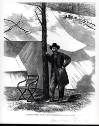 Generalløytnant Ulysses S. Grant, ved hans hovedkvarter, illustrasjon fra 