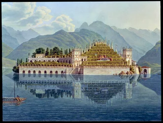 De terrasserte hagene, Isola Bella, Lago Maggiore, Italia, 1819