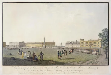 Utsikt over Marsmarken og Marmorpalasset i St. Petersburg, 1804