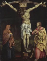 Kristus på korset mellom Maria og Johannes