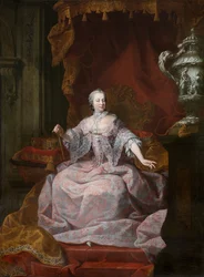 Portrett av keiserinne Maria-Theresa (olje på lerret)