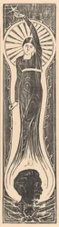 Allegorisk figur med portrett av Multatuli