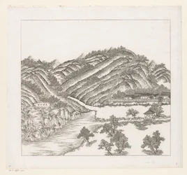 Utsikt over en del av det keiserlige sommerpalasset i Chengde (Jehol) i Kina