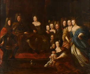Familieportrett av landgreve Friedrich II av Hessen-Homburg