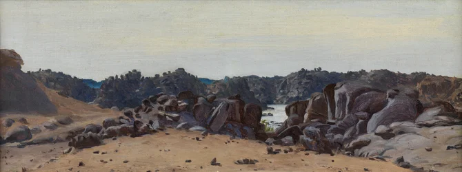 Ørken og steiner (olje om bord)