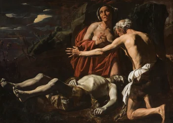 Adam og Eva sørger over Abels død, 1632-1635.