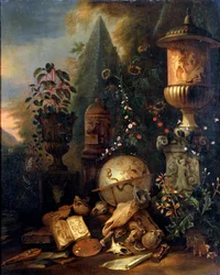 Vanitas. Stilleben med vase, 1600- eller tidlig 1700-tall
