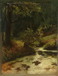 Brook in the Woods nær Oosterbeek En bekk i skogen nær Oosterbeek