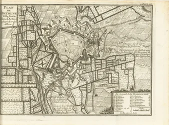 Beleg van Bethune, 1710 Kart over Bethune befestet by i Artois beleiret av de allierte (tittel på objekt)
