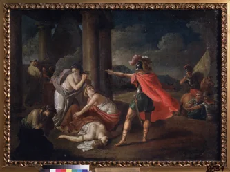 Døden til Camille, Horaces søster. Maleri av Matvei Ivanovich Puchinov (1716-1797), olje på lerret