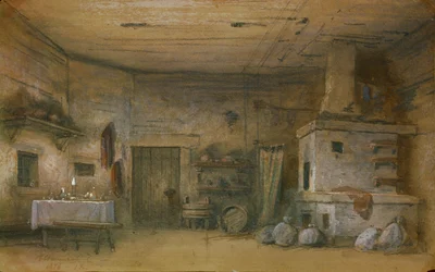 Scenedesign for operaen Vakula the Smith av P. Tchaikovsky, 1876
