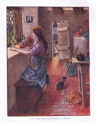 Hun tok blomsten fra brystet, illustrasjon fra Lady And Fairy Tales, 1914