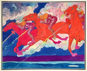The Legions of Attila Descending from Heaven, ca. 1920 (akvarell på papir)