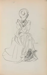 Italiensk skissebok: Sittende kvinne side 114, 1898-1899.
