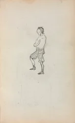 Italiensk skissebok: Stående gutt side 245, 1898-1899.