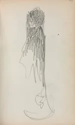 Italiensk skissebok: Stående kvinne på profilside 48, 1898-1899.