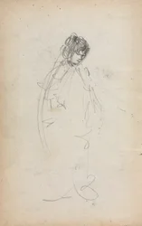 Italiensk skissebok: Stående kvinne side 1, 1898-1899.