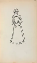 Italiensk skissebok: Stående kvinne side 240, 1898-1899.