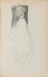 Italiensk skissebok: Stående kvinne side 50, 1898-1899.
