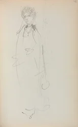 Italiensk skissebok: Stående kvinne side 72, 1898-1899.