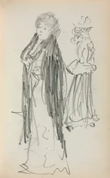 Italiensk skissebok: To stående kvinner side 129, 1898-1899.
