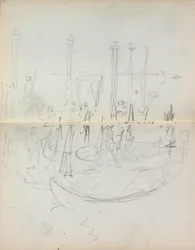 Italiensk skissebok: Venetian Harbor View side 37 og 38, 1898-1899.