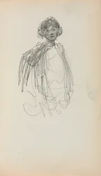 Italiensk skissebok: Kvinne, midjelengde side 217, 1898-1899.