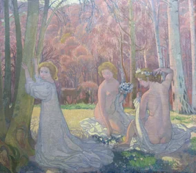 'Figurer i et vårlandskap Sacred Grove', 1897
