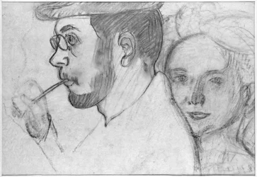 Pierre Bonnard (1867-1947) og Marthe Denis (1871-1919) 1899 (kull på papir)