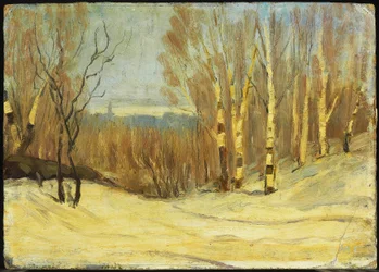 Vinter nær Montreal, rundt 1896 (olje på papp)
