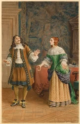 Molière og Catherine de Brie (illustrasjon)