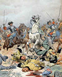 Den spanske arvefølgekrigen: det franske kavaleriets siste anfall i slaget ved Malplaquet (Belgia) 11. september