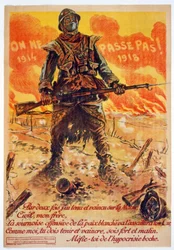Ingen slipper gjennom, 1914-1918, trykt i Paris, ca. 1918