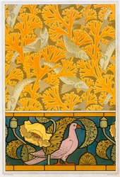 Design for tapet og glassmalerier, pub. 1897.