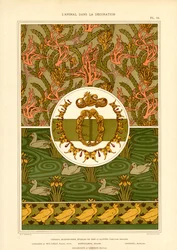 Vannfugler og maritime motiver i jugendstil (lito)